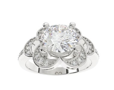 Güzel nişan yüzüğü arka planda izole edildi. 