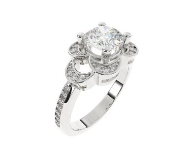 Güzel nişan yüzüğü arka planda izole edildi. 