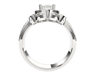 Güzel nişan yüzüğü arka planda izole edildi. 