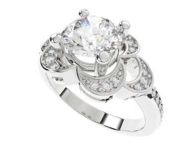 Güzel nişan yüzüğü arka planda izole edildi. 