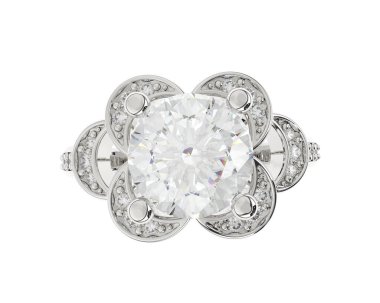 Güzel nişan yüzüğü arka planda izole edildi. 