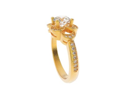 Güzel nişan yüzüğü arka planda izole edildi. 