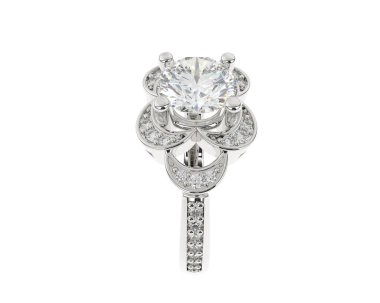 Güzel nişan yüzüğü arka planda izole edildi. 