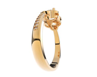 Güzel nişan yüzüğü arka planda izole edildi. 