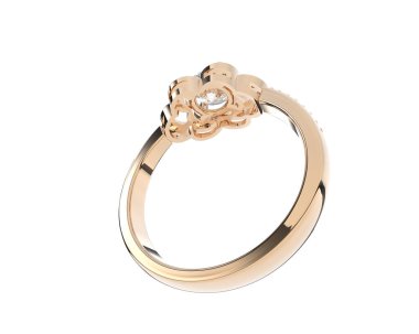 Güzel nişan yüzüğü arka planda izole edildi. 