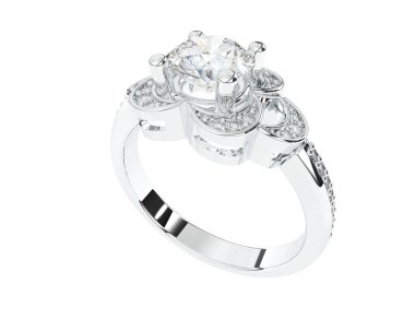 Güzel nişan yüzüğü arka planda izole edildi. 