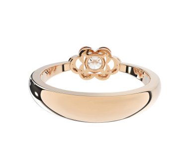 Güzel nişan yüzüğü arka planda izole edildi. 