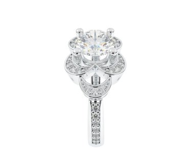 Güzel nişan yüzüğü arka planda izole edildi. 