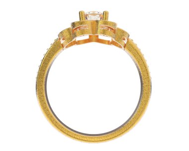 Güzel nişan yüzüğü arka planda izole edildi. 