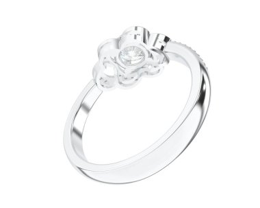 Güzel nişan yüzüğü arka planda izole edildi. 