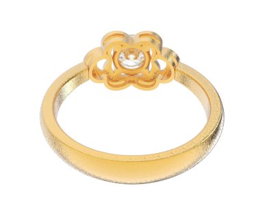 Güzel nişan yüzüğü arka planda izole edildi. 