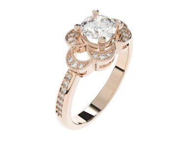 Güzel nişan yüzüğü arka planda izole edildi. 