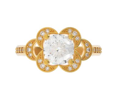 Güzel nişan yüzüğü arka planda izole edildi. 