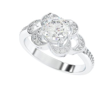 Güzel nişan yüzüğü arka planda izole edildi. 