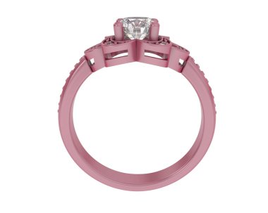 Güzel nişan yüzüğü arka planda izole edildi. 