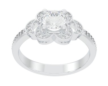 Güzel nişan yüzüğü arka planda izole edildi. 