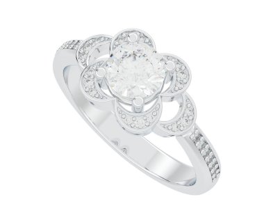 Güzel nişan yüzüğü arka planda izole edildi. 