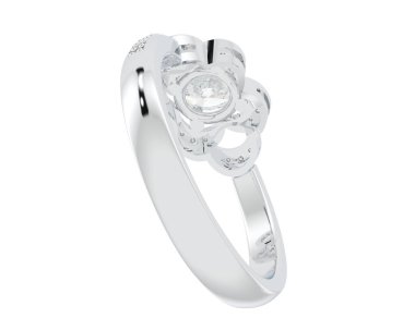 Güzel nişan yüzüğü arka planda izole edildi. 