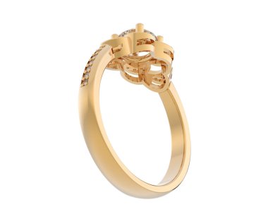 Güzel nişan yüzüğü arka planda izole edildi. 