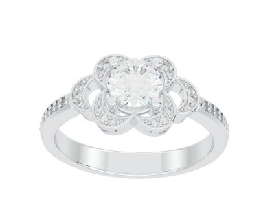 Güzel nişan yüzüğü arka planda izole edildi. 