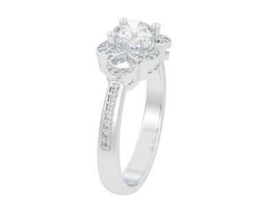 Güzel nişan yüzüğü arka planda izole edildi. 