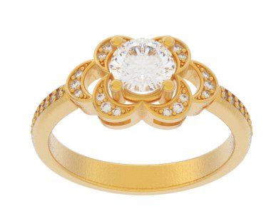 Güzel nişan yüzüğü arka planda izole edildi. 