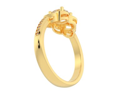 Güzel nişan yüzüğü arka planda izole edildi. 