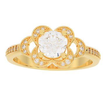 Güzel nişan yüzüğü arka planda izole edildi. 