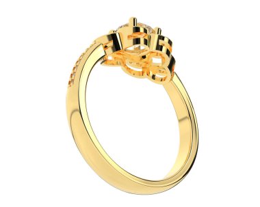 Güzel nişan yüzüğü arka planda izole edildi. 