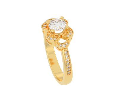 Güzel nişan yüzüğü arka planda izole edildi. 