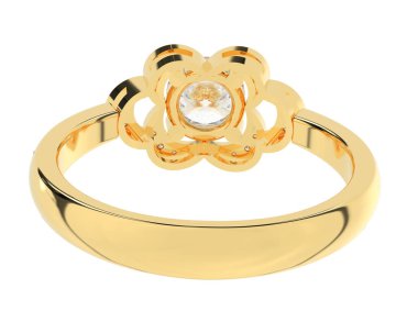 Güzel nişan yüzüğü arka planda izole edildi. 