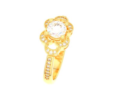 Güzel nişan yüzüğü arka planda izole edildi. 