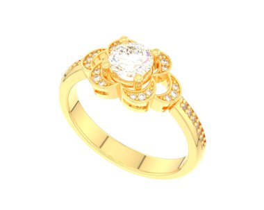 Güzel nişan yüzüğü arka planda izole edildi. 