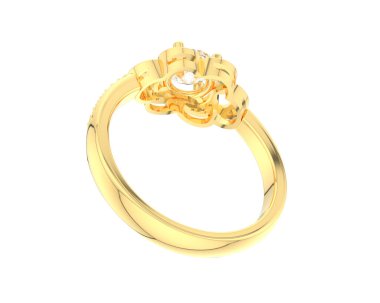 Güzel nişan yüzüğü arka planda izole edildi. 