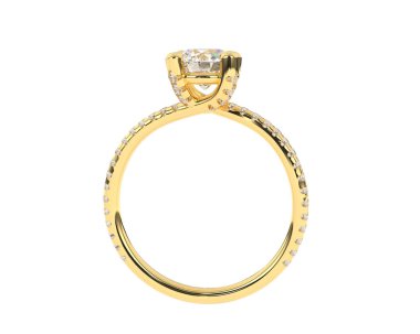 Güzel nişan yüzüğü arka planda izole edildi. 