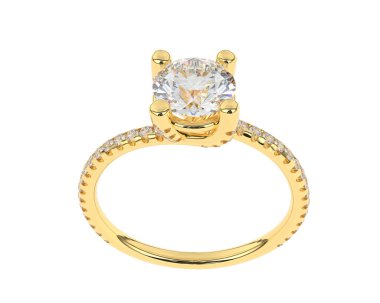 Güzel nişan yüzüğü arka planda izole edildi. 