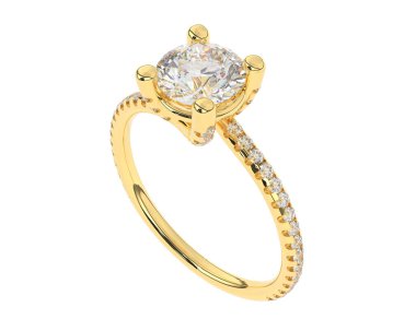 Güzel nişan yüzüğü arka planda izole edildi. 