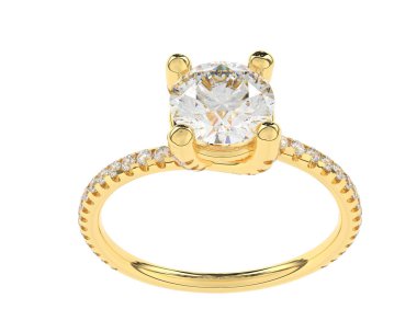 Güzel nişan yüzüğü arka planda izole edildi. 