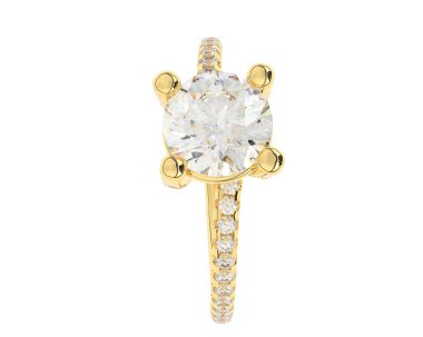 Güzel nişan yüzüğü arka planda izole edildi. 