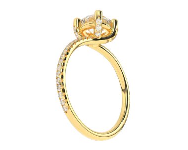 Güzel nişan yüzüğü arka planda izole edildi. 