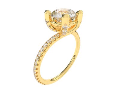 Güzel nişan yüzüğü arka planda izole edildi. 