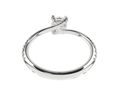 Güzel nişan yüzüğü arka planda izole edildi. 