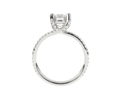 Güzel nişan yüzüğü arka planda izole edildi. 