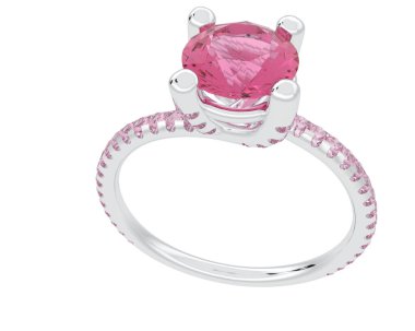 Güzel nişan yüzüğü arka planda izole edildi. 