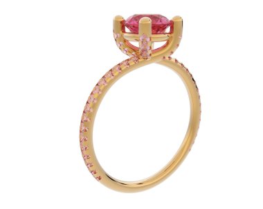 Güzel nişan yüzüğü arka planda izole edildi. 