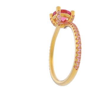 Güzel nişan yüzüğü arka planda izole edildi. 