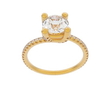 Güzel nişan yüzüğü arka planda izole edildi. 