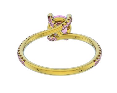 Güzel nişan yüzüğü arka planda izole edildi. 