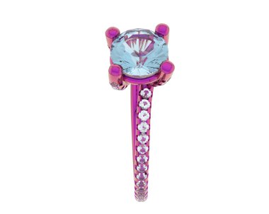 Güzel nişan yüzüğü arka planda izole edildi. 