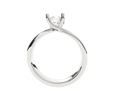 Güzel nişan yüzüğü arka planda izole edildi. 